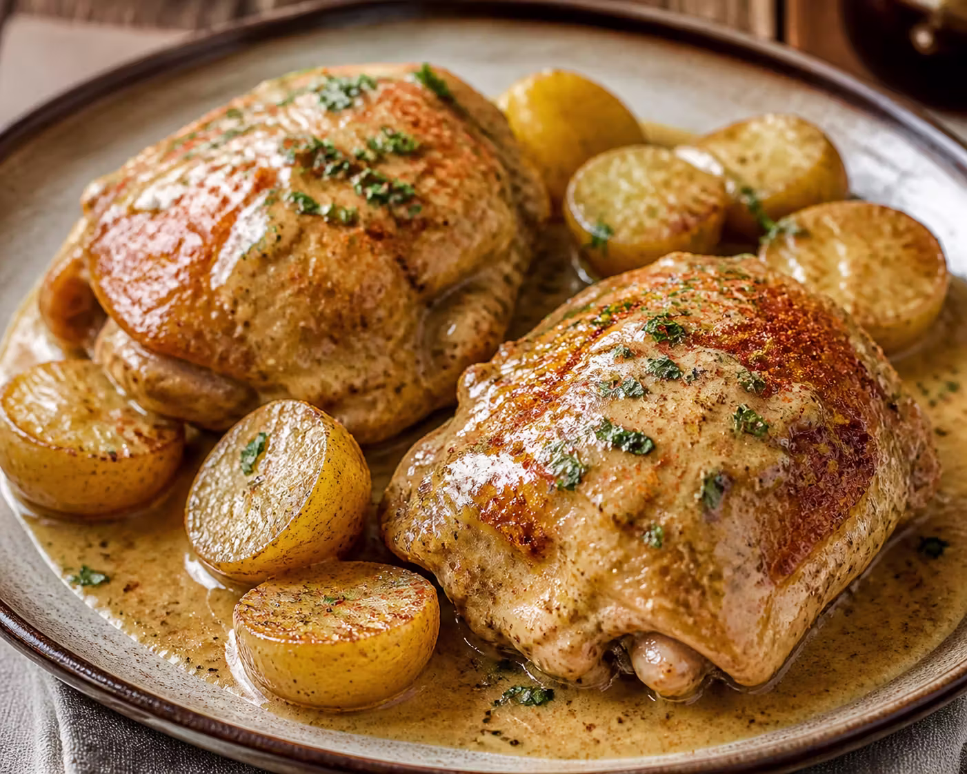 Poulet Gaston Gérard – Französisches Senfhähnchen mit Comté