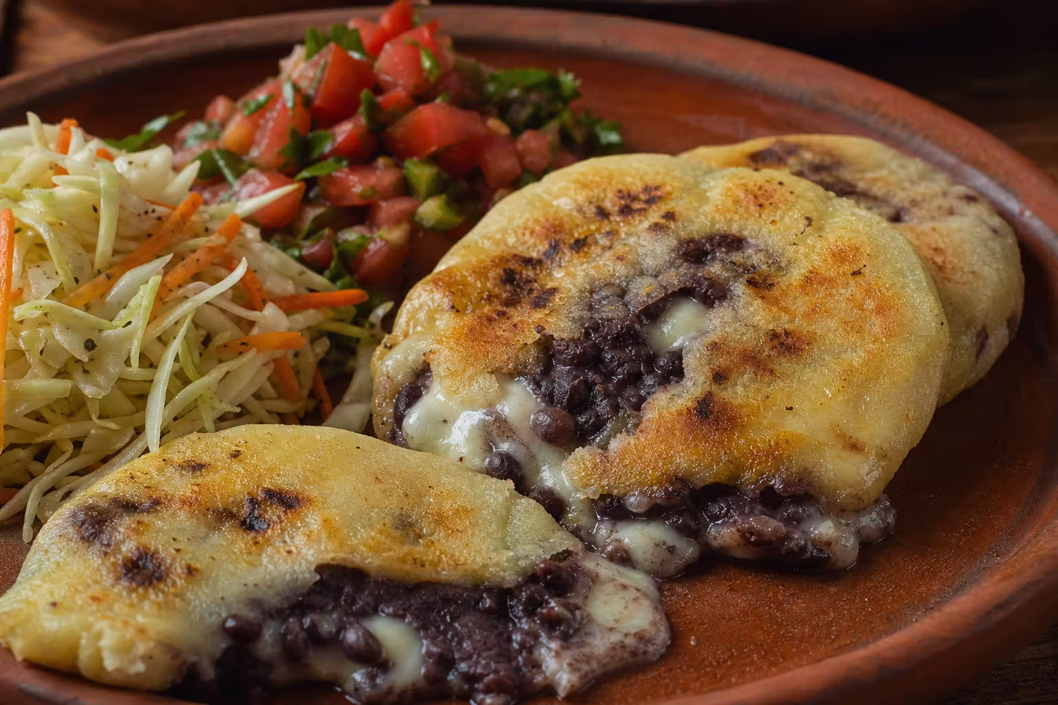 Pupusas mit Bohnen und Käse