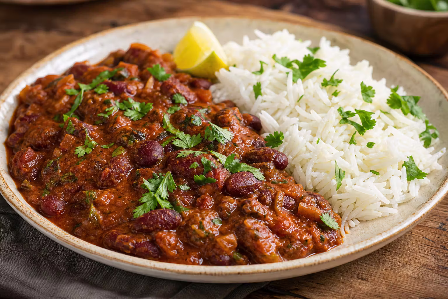 Rajma Masala mit Basmati-Reis