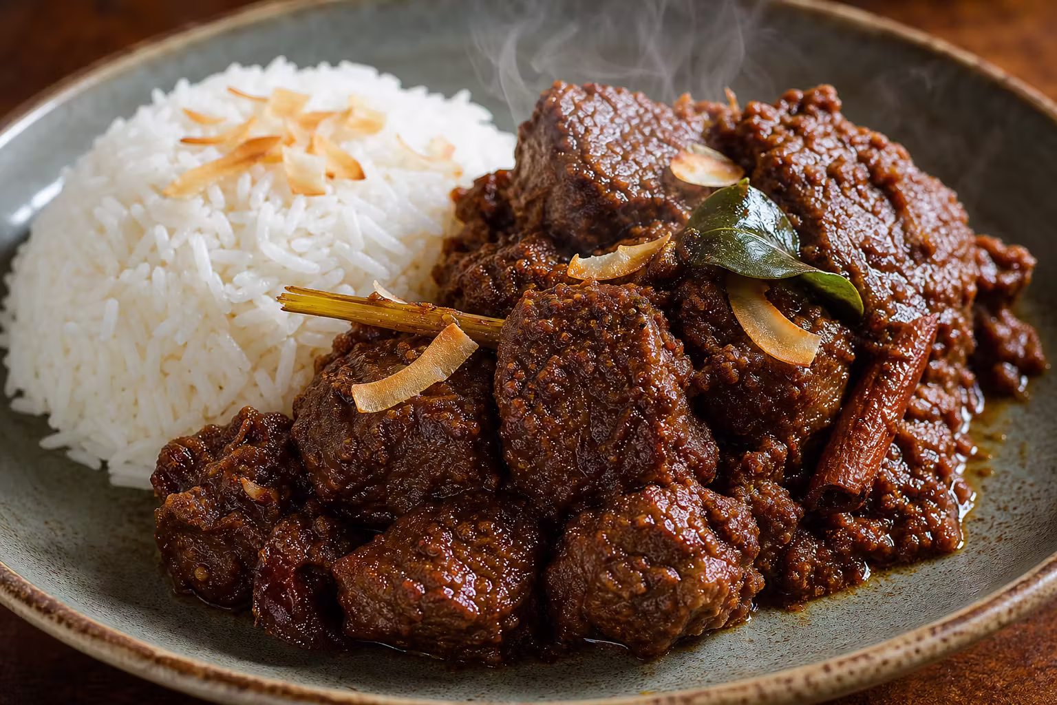 Rendang Daging mit Duftreis