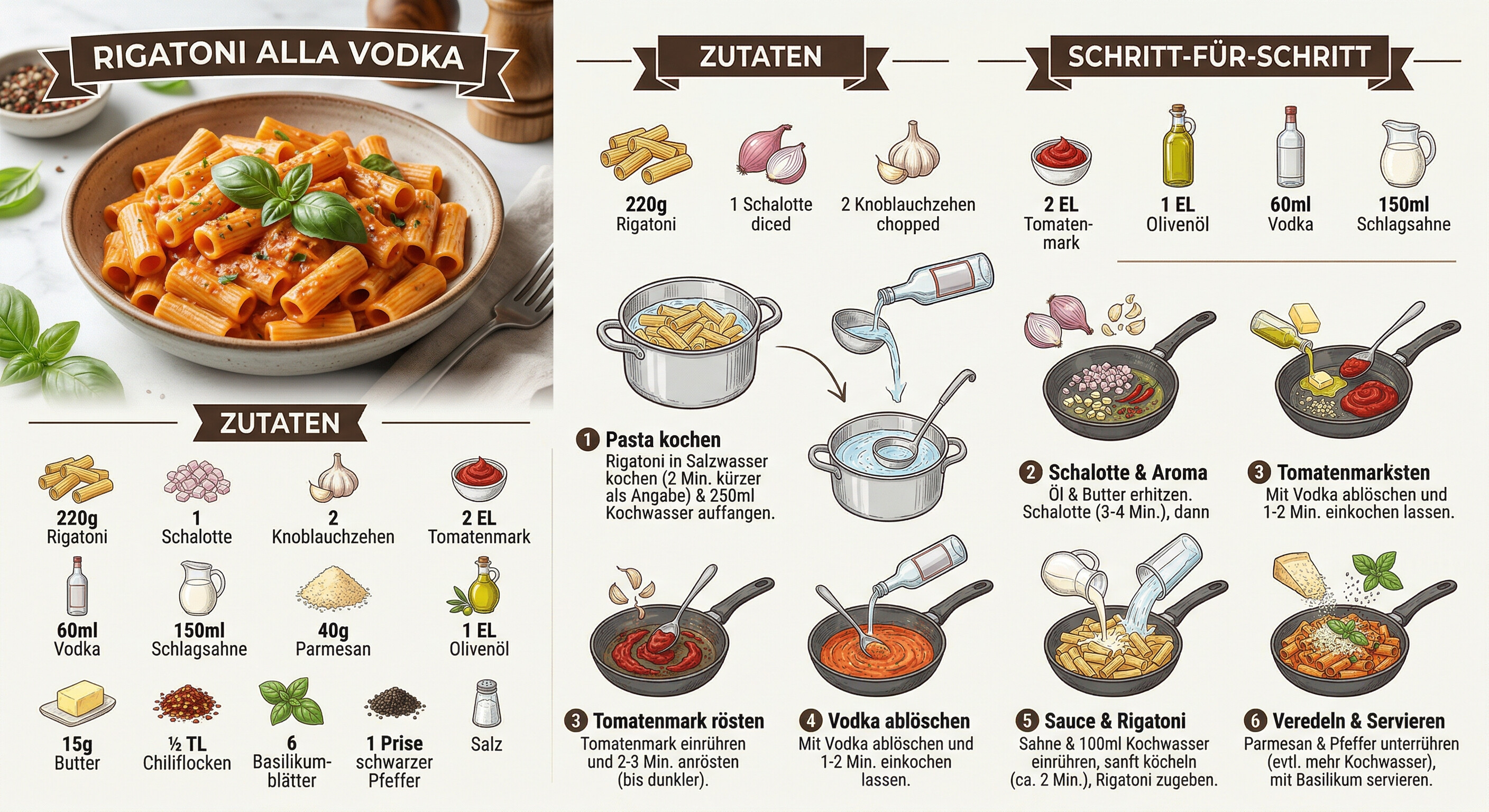 Rezept: Rigatoni alla Vodka