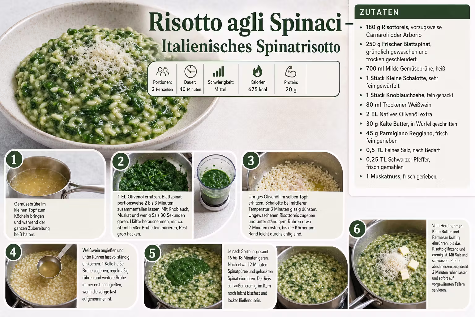 Rezept: Risotto agli Spinaci – Italienisches Spinatrisotto