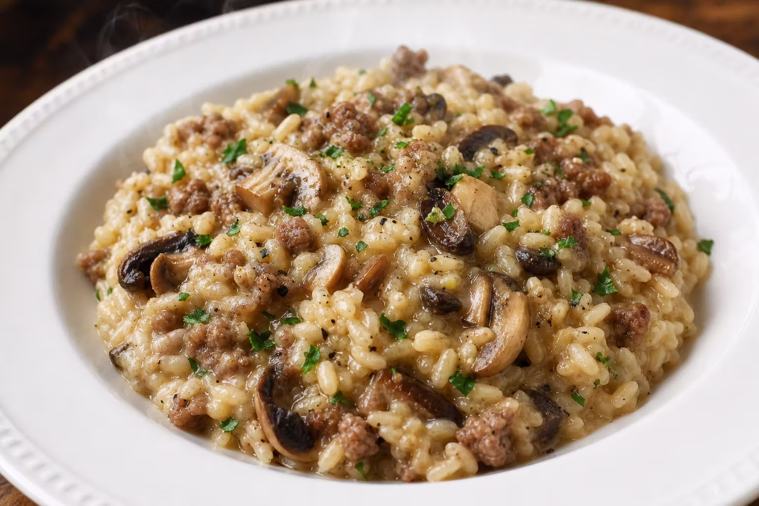 Risotto ai Funghi e Salsiccia