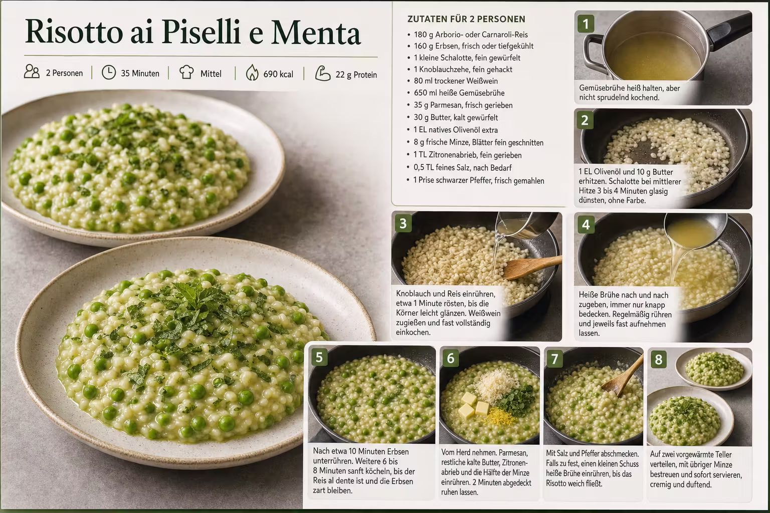 Rezept: Risotto ai Piselli e Menta