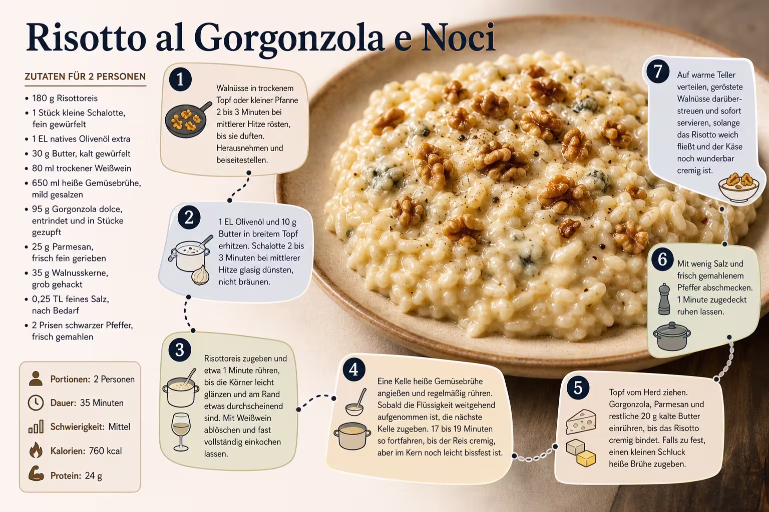 Rezept: Risotto al Gorgonzola e Noci