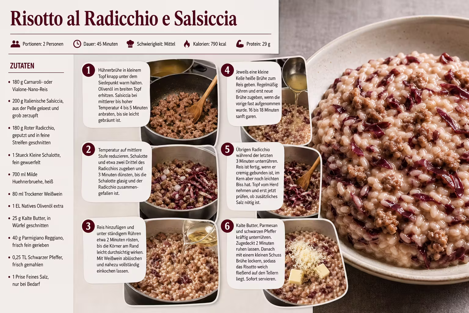 Rezept: Risotto al Radicchio e Salsiccia