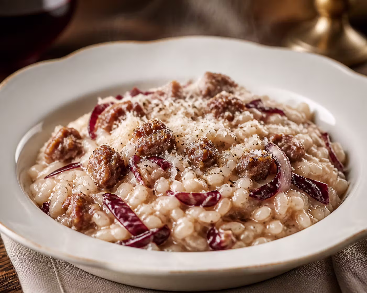 Risotto al Radicchio e Salsiccia
