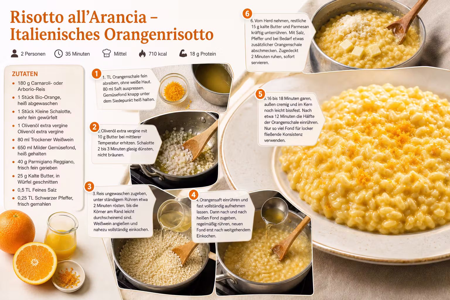 Rezept: Risotto all’Arancia – Italienisches Orangenrisotto