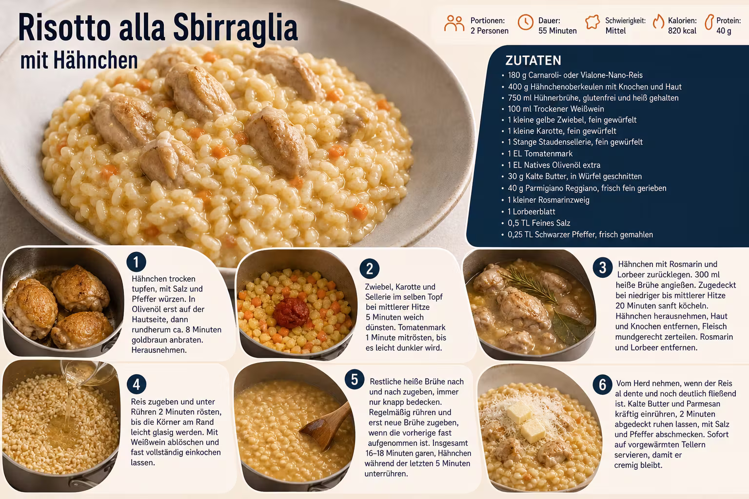 Rezept: Risotto alla Sbirraglia mit Hähnchen
