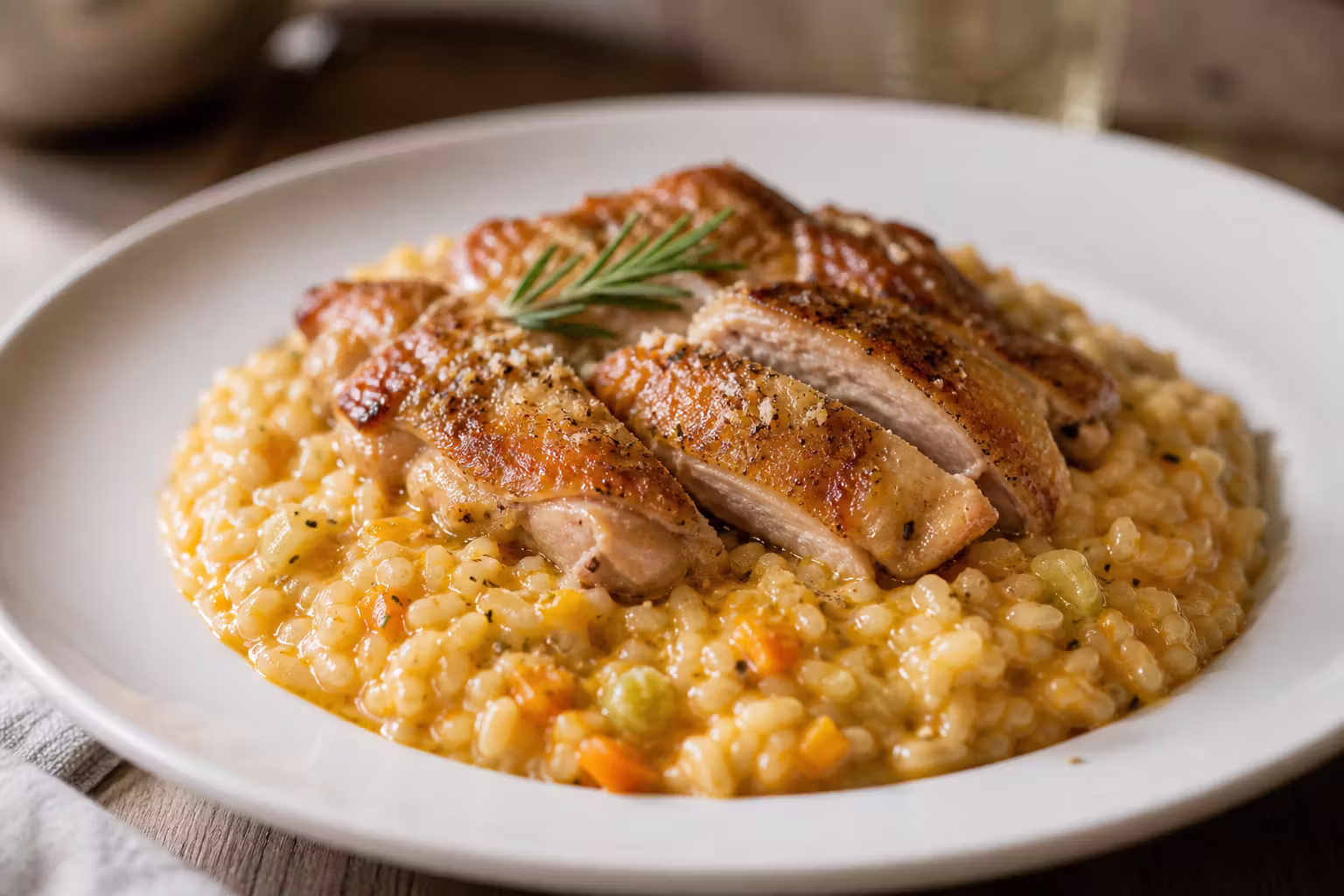Risotto alla Sbirraglia mit Hähnchen