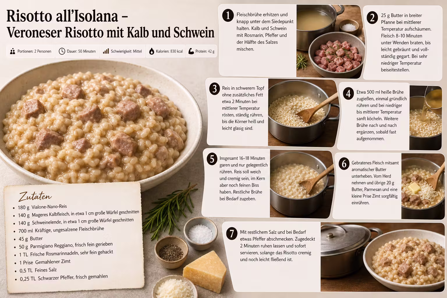 Rezept: Risotto all’Isolana – Veroneser Risotto mit Kalb und Schwein