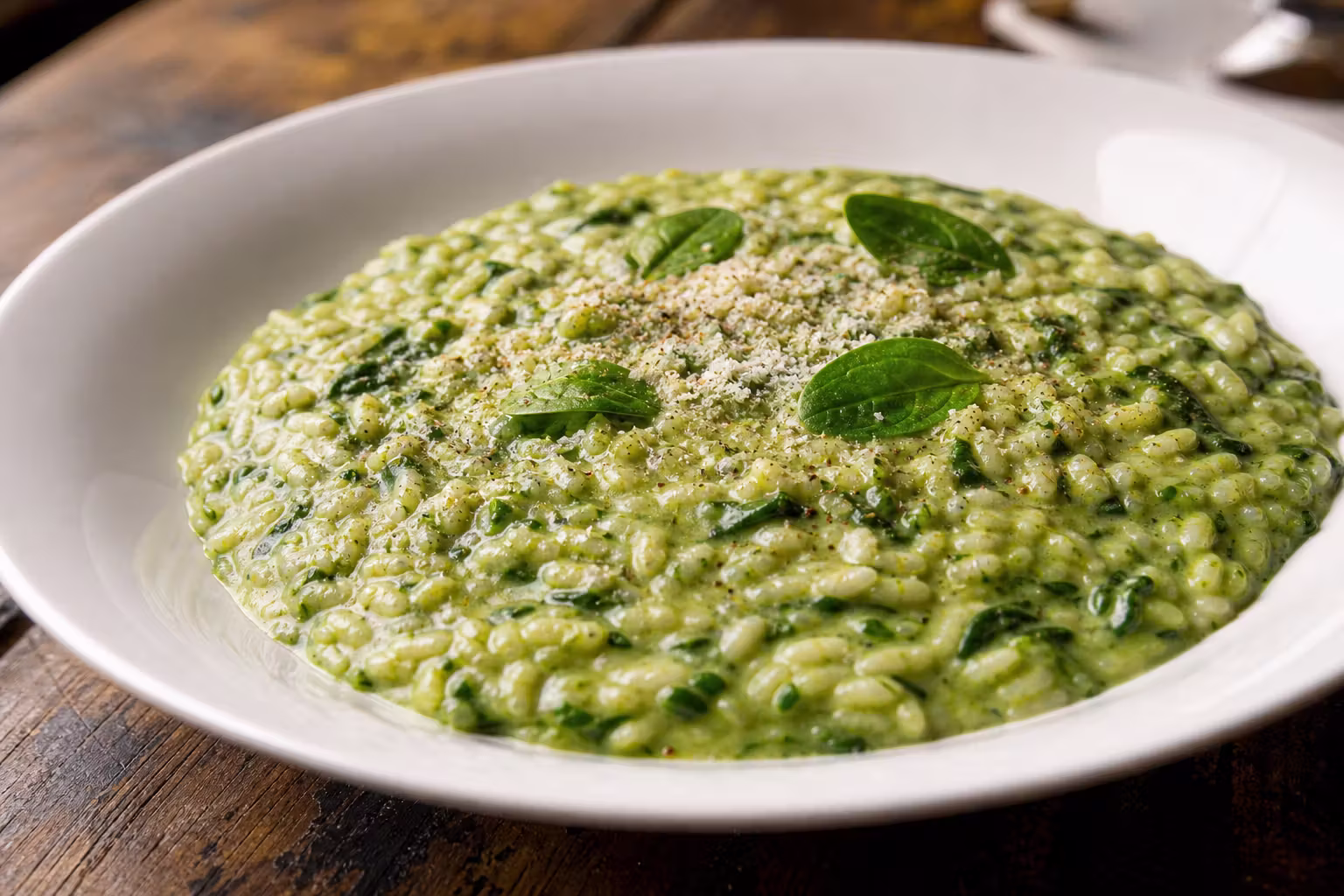 Risotto mit Spinat und Taleggio