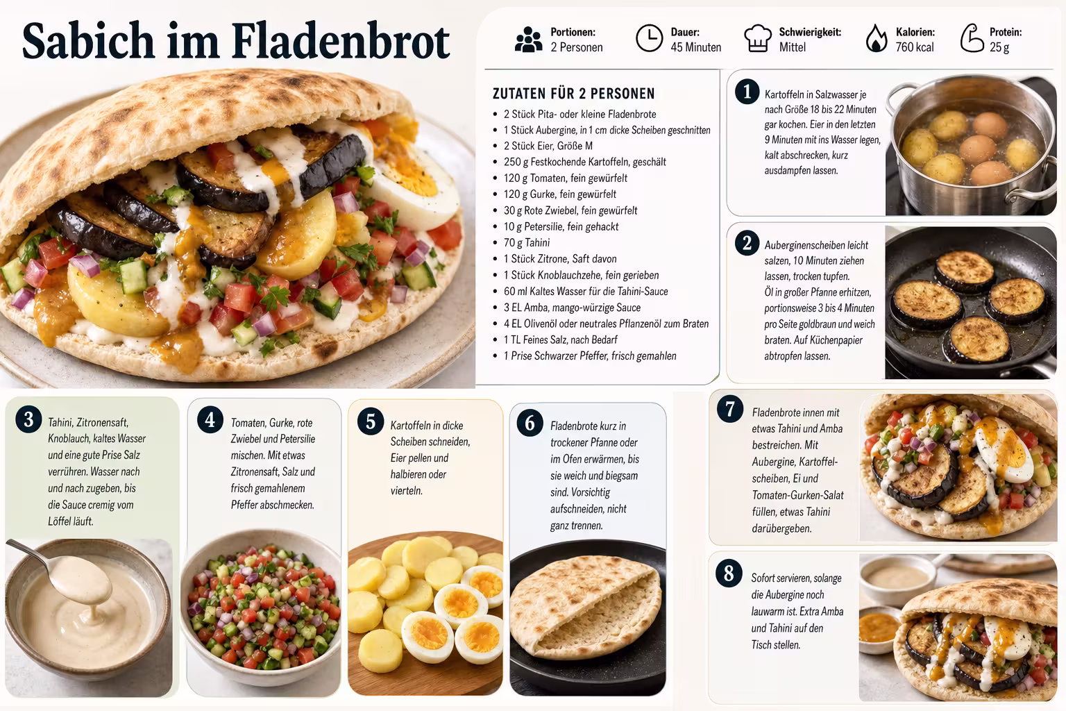 Rezept: Sabich im Fladenbrot