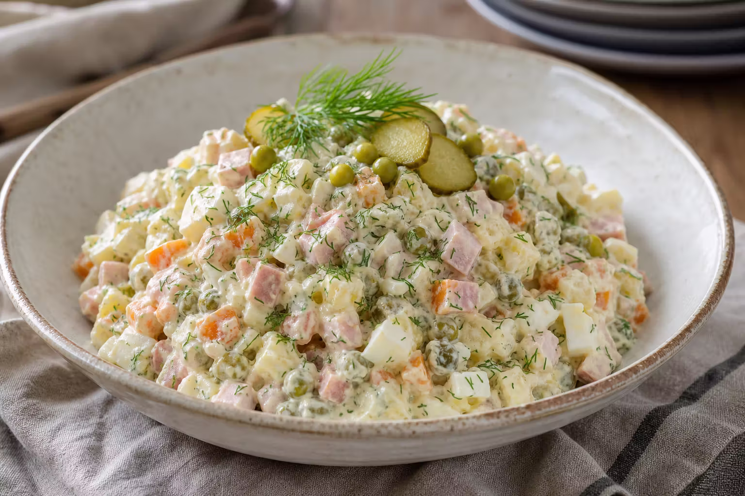 Salat Olivier - Russischer Kartoffelsalat