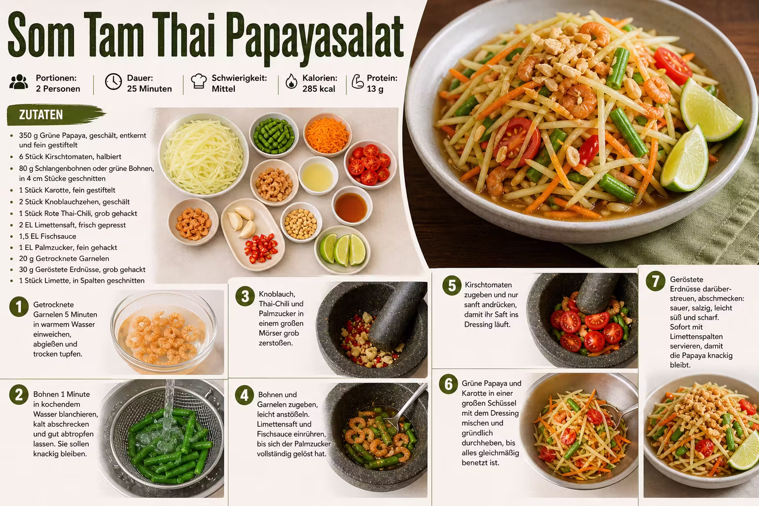 Rezept: Som Tam Thai Papayasalat
