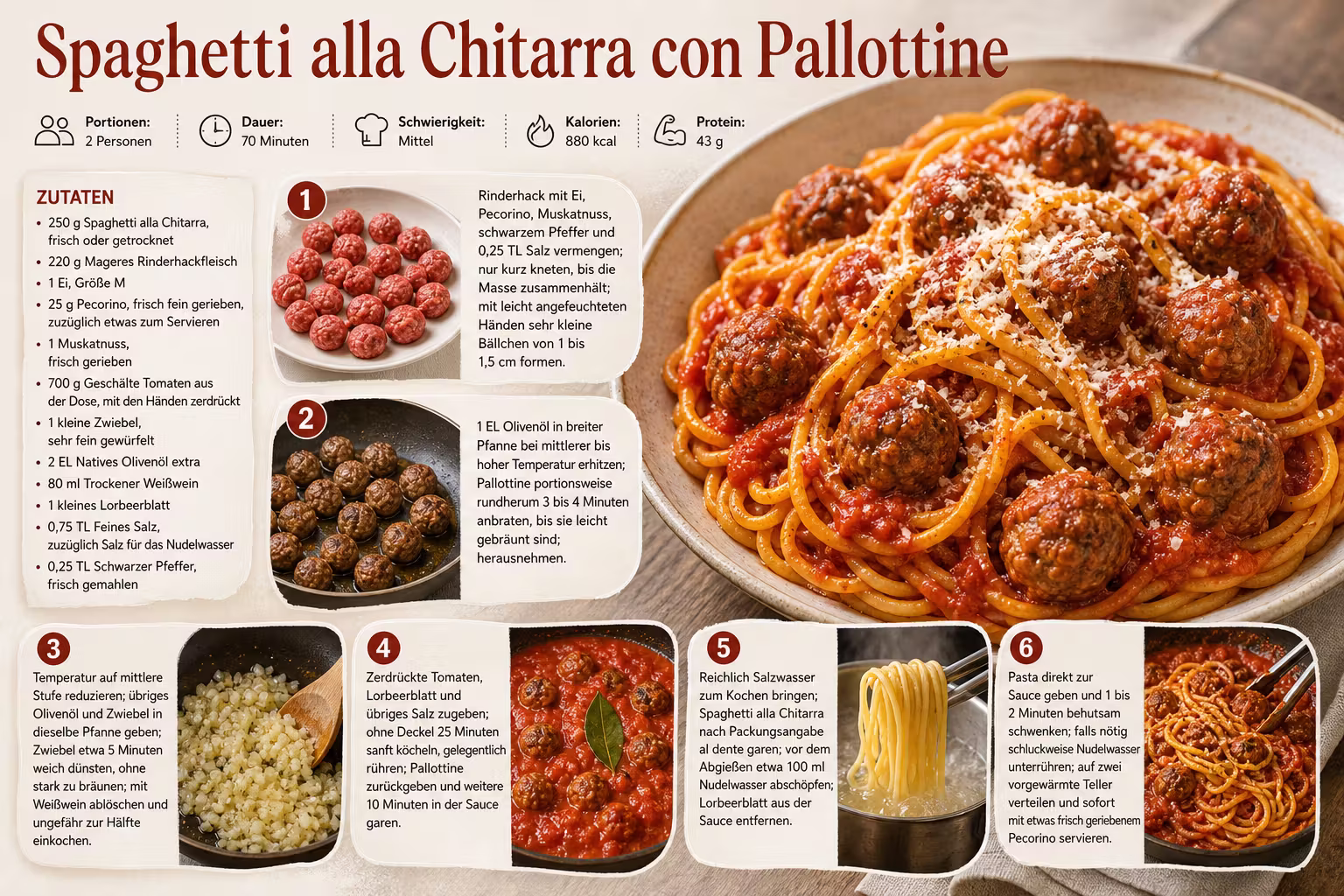 Rezept: Spaghetti alla Chitarra con Pallottine