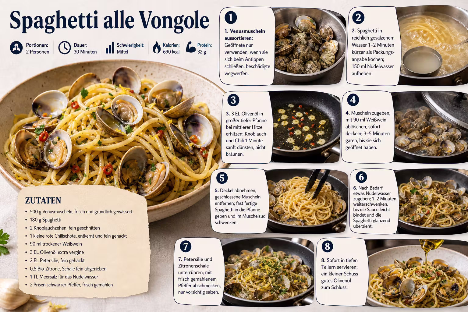 Rezept: Spaghetti alle Vongole