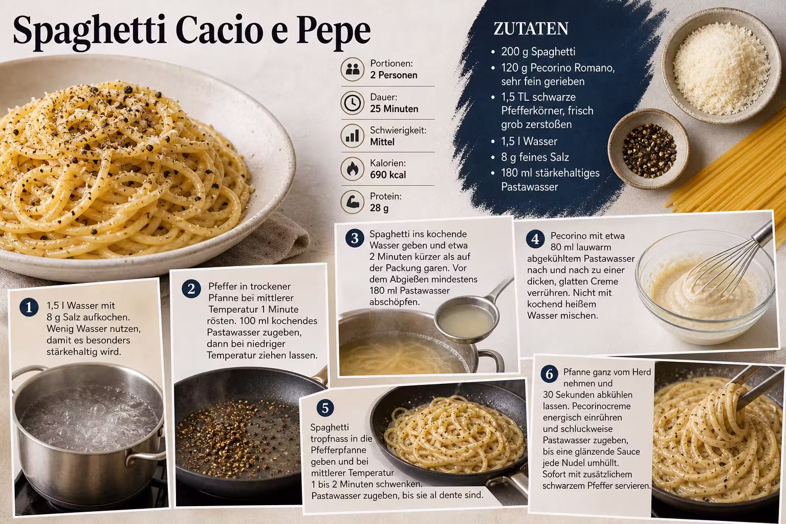 Rezept: Spaghetti Cacio e Pepe
