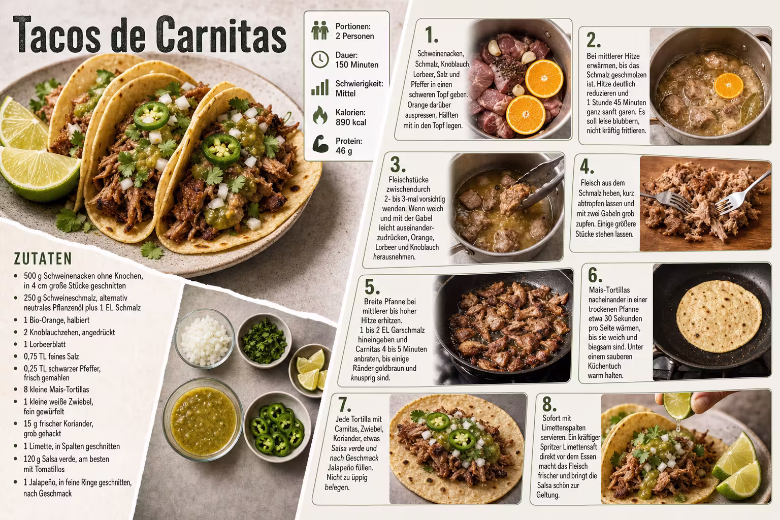 Rezept: Tacos de Carnitas