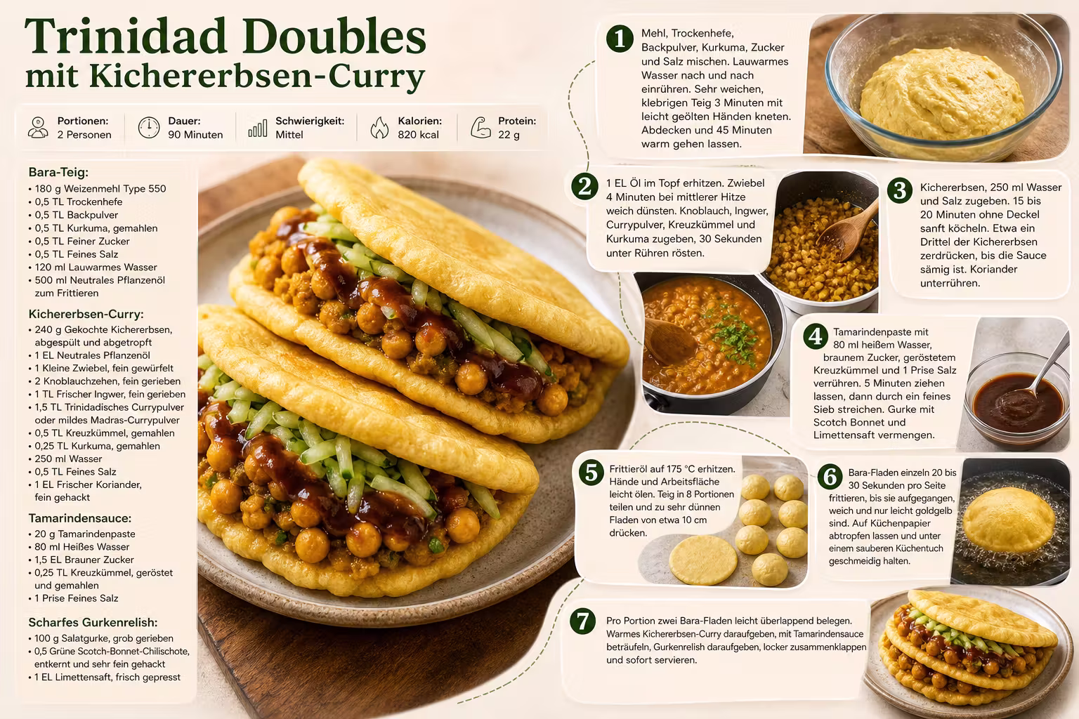 Rezept: Trinidad Doubles mit Kichererbsen-Curry