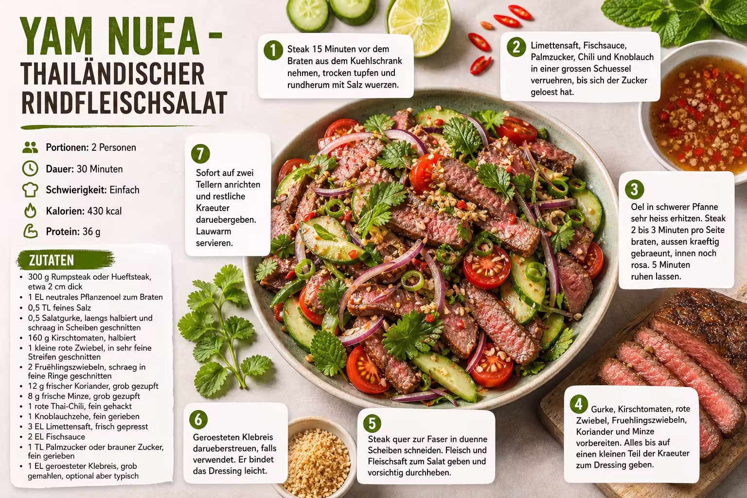 Rezept: Yam Nuea - Thailändischer Rindfleischsalat
